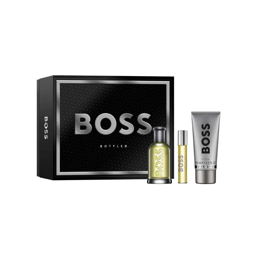PERFUME BOSS BOTTLED HOMBRE EDT 100 ML / 10 ML / SHOWER GEL 100 ML ESTUCHE